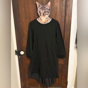 Marigold Shadows Goth Black Long Sleeve Dress